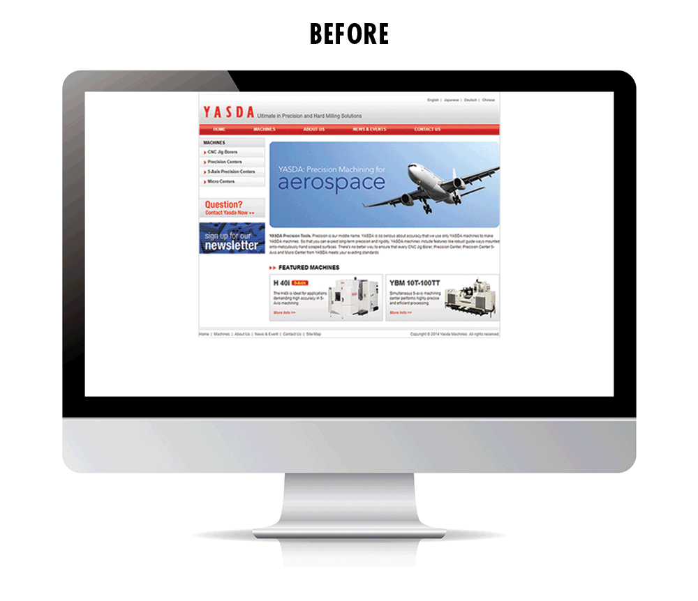 Redesigned website example