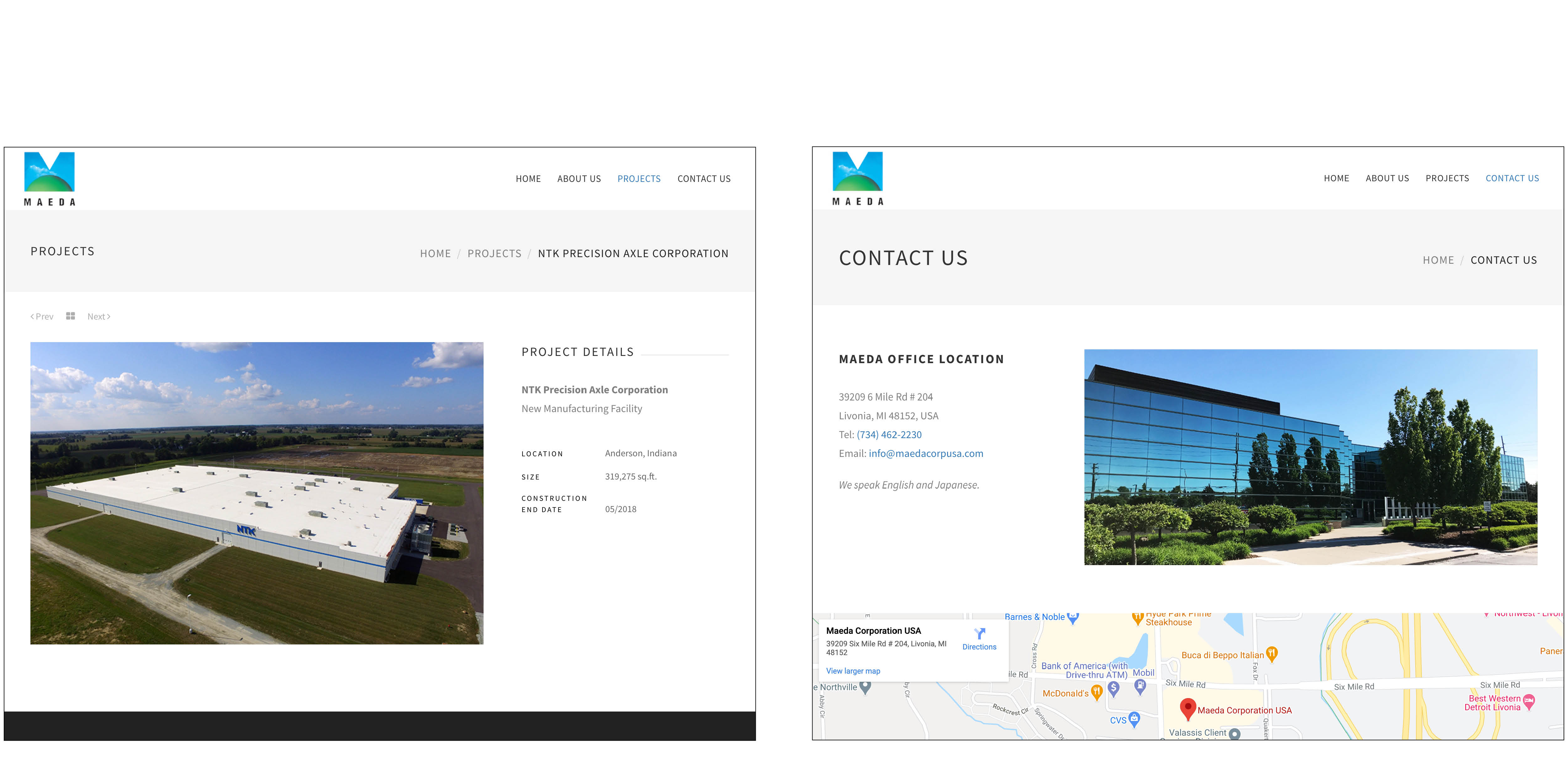 Maeda Corporation USA website