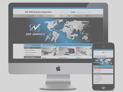 NSK America Corporation website on different devices
